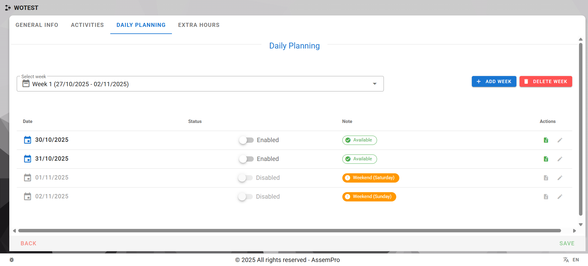 AssemPro Daily Orders Management - Site operations tracking